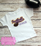 Football Team Spirit Applique Shirt - Kids Football Shirt