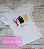 Kids Crawfish Boil Shirt - Crawfish Applique T-shirt