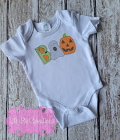 Embroidered Boo Kids Halloween Shirt - Baby Halloween Outfit