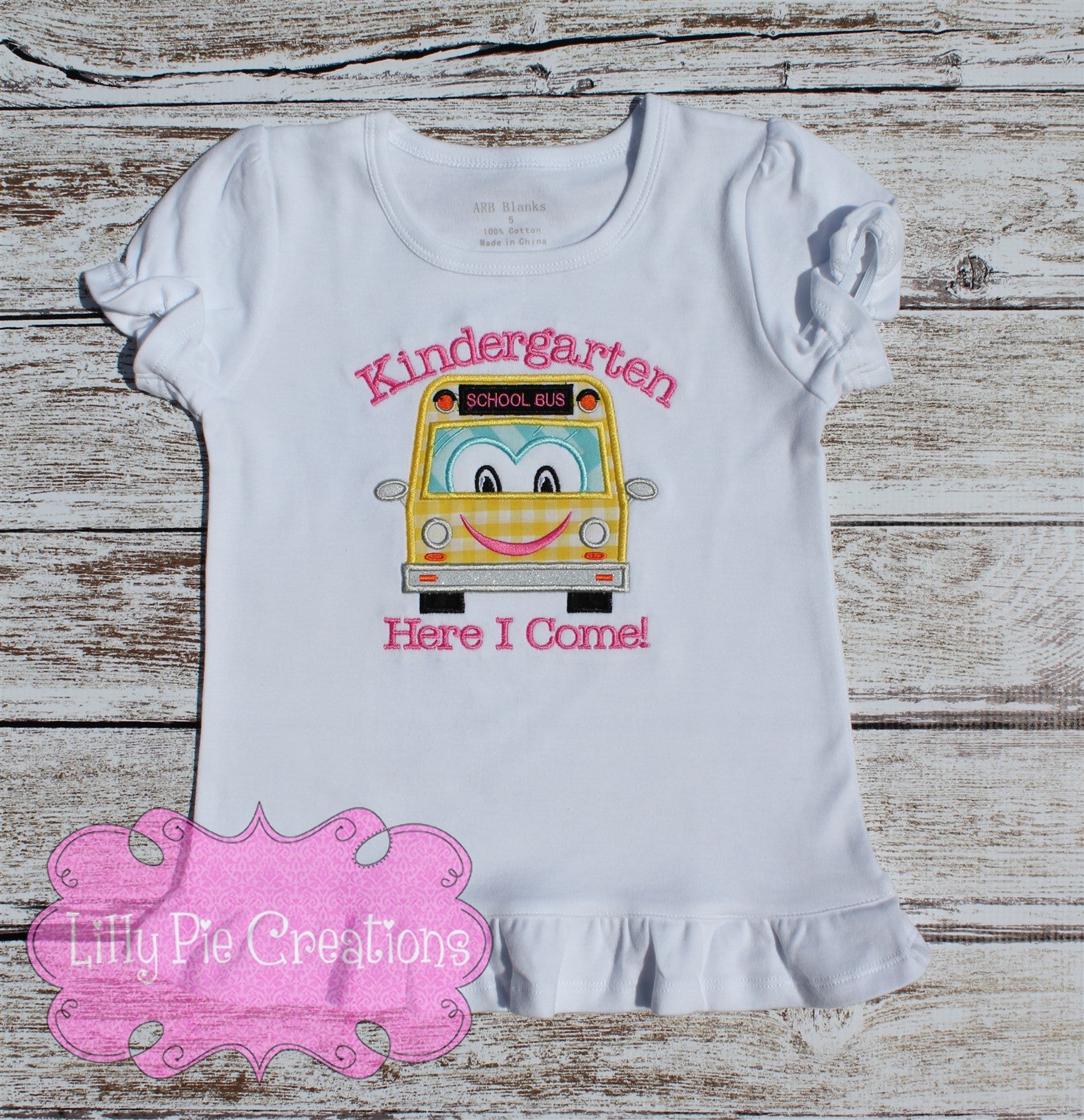 Kindergarten here I come applique shirt