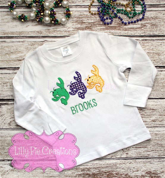 Crawfish Mardi Gras Shirt - Lilly Pie Creations