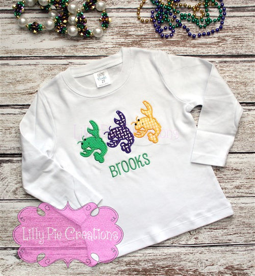 Crawfish Mardi Gras Shirt - Lilly Pie Creations
