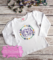 Girls Mardi Gras Monogram Shirt - Baby Girl Mardi Gras Outfit