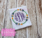 Girls Mardi Gras Monogram Shirt - Baby Girl Mardi Gras Outfit