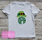Monogram Leprechaun Hat - St Patrick's Day Shirt for Boys
