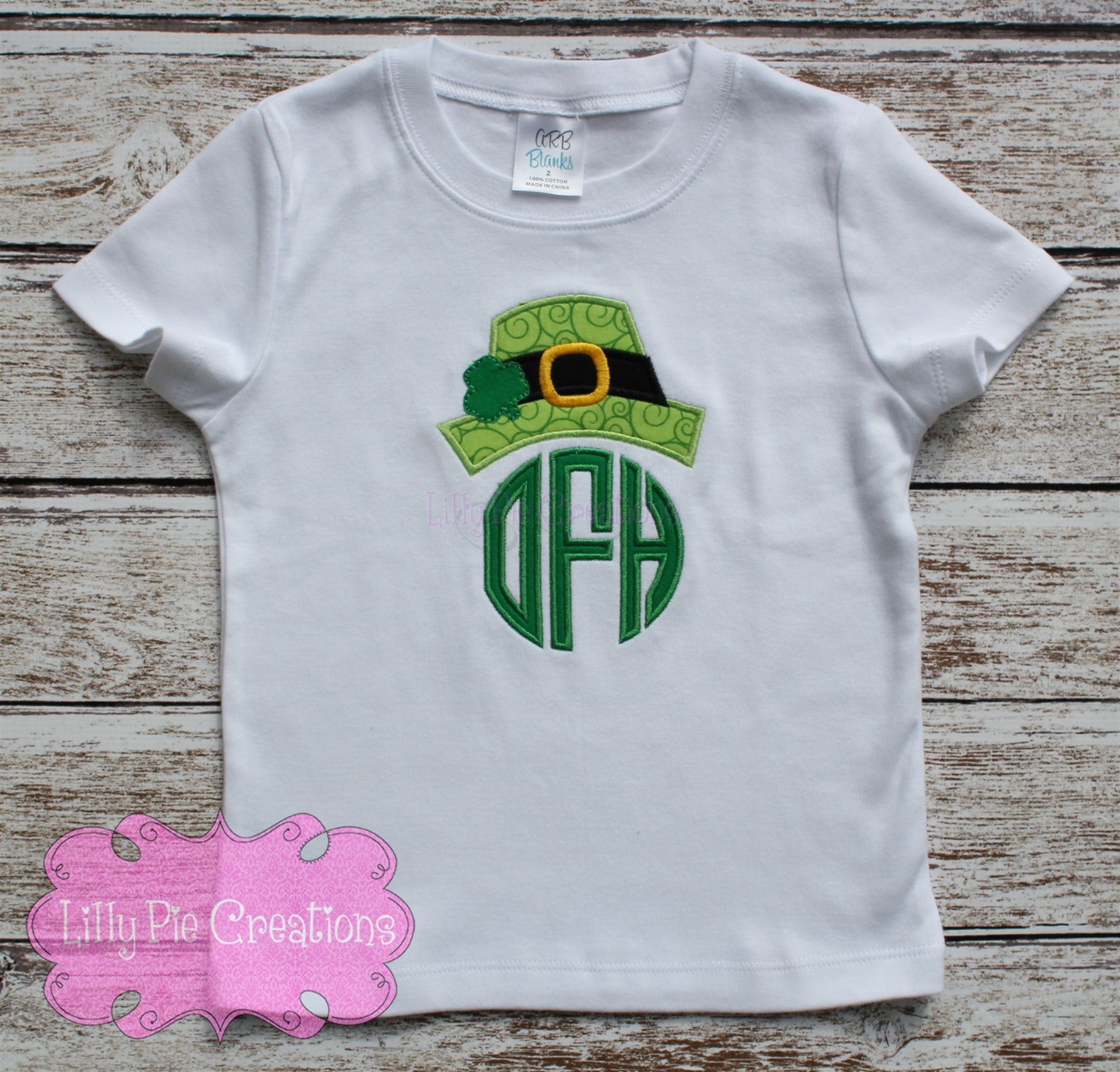 Monogram Leprechaun Hat - St Patrick's Day Shirt for Boys