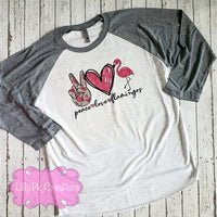 Peace Love Flamingos Graphic Tee - Lilly Pie Creations