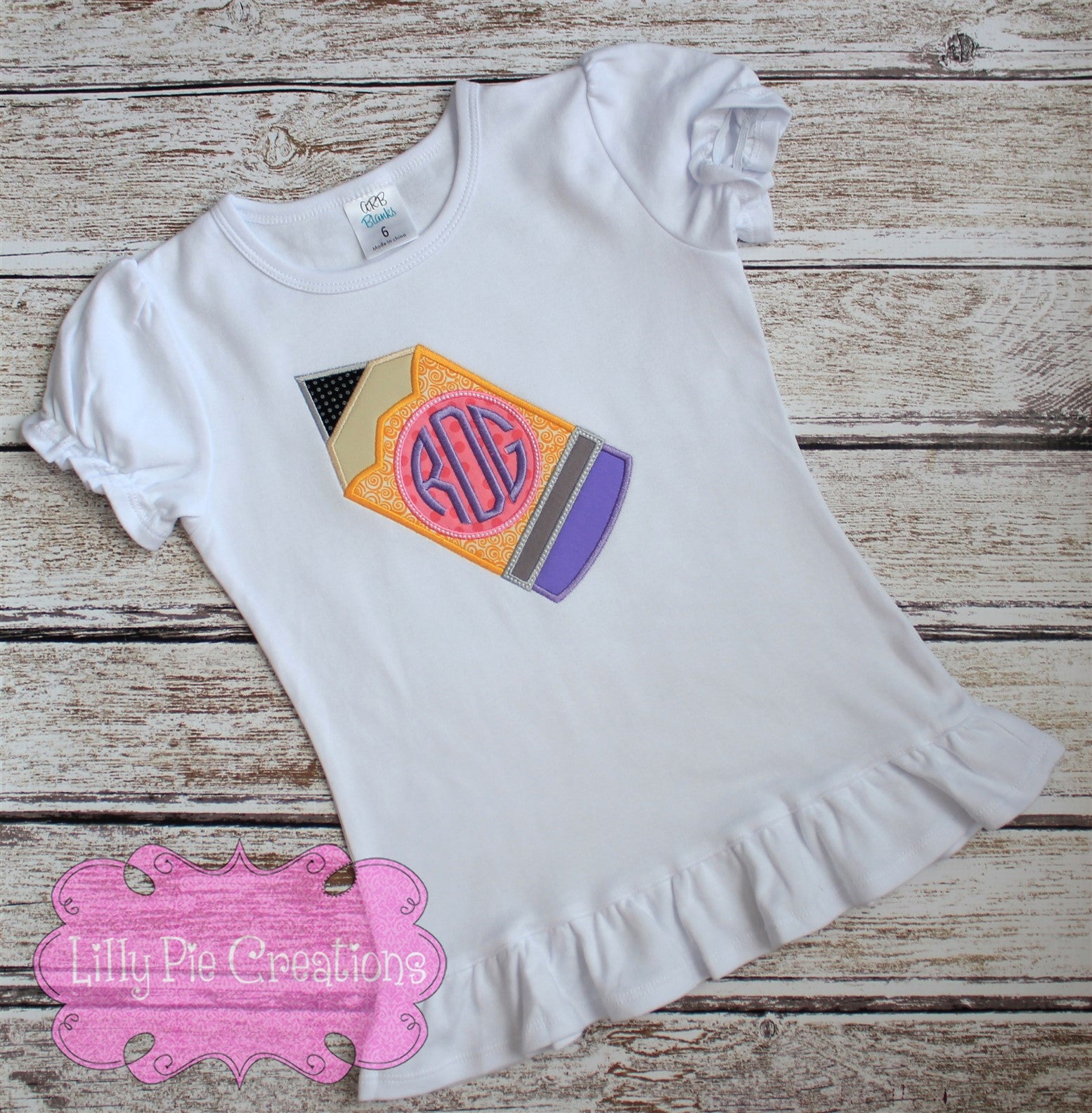 Monogram Pencil Applique Tee