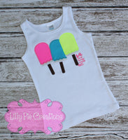 Kids Popsicle Applique Shirt - Lilly Pie Creations