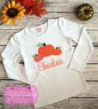 Pumpkin Trio Fall Applique Shirt - Girls Thanksgiving Shirt