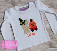 Toddler Halloween Applique Shirt - Witch Hallween Kids T-shirt