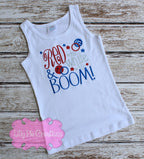Red White and Boom 4th of July Kids Shirt - Girls 4th of July Tank Top