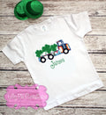 St Patrick's Day Truck Shirt - Boys Shamrock Applique Shirt