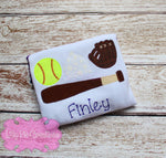 Kids Baseball Trio Applique Tshirt- Boys, girls and baby shirt styles available