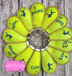 Custom Embroidered Softball Key Chain - Made from a Real Softball