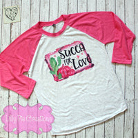 Ladies Valentine's Day Shirt - Succa for Love Valentine's Day Raglan