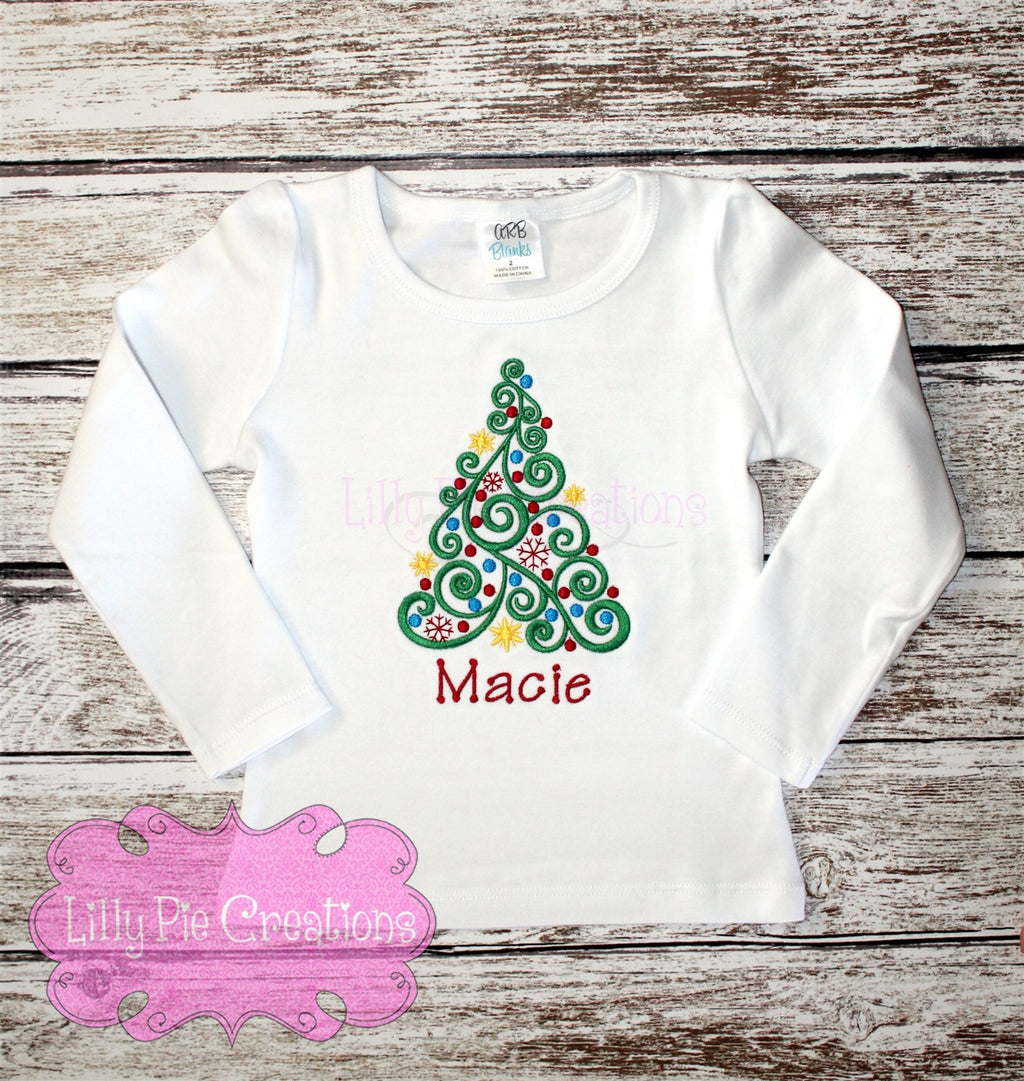 Embroidered Christmas Tree Personalized Shirt